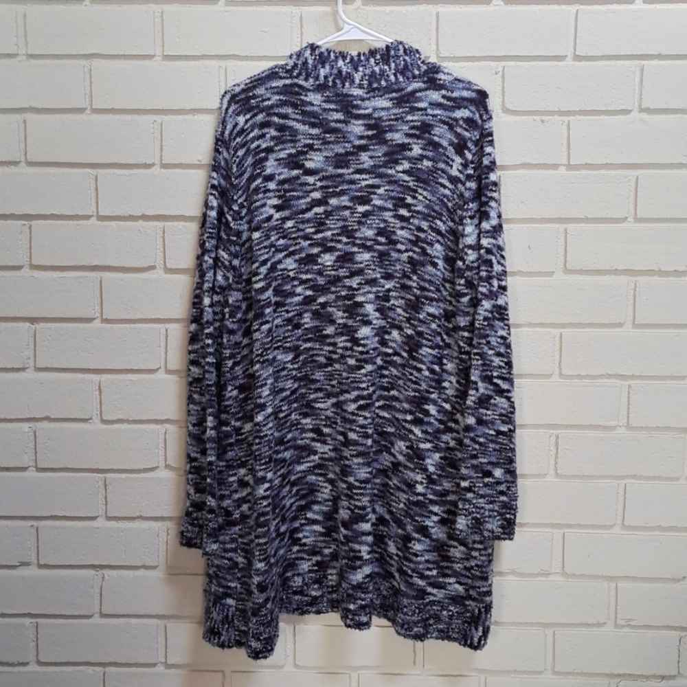 St. John's Bay Blue Heathered Long Fuzzy Open Cardigan. Size XL - Picture 6 of 7